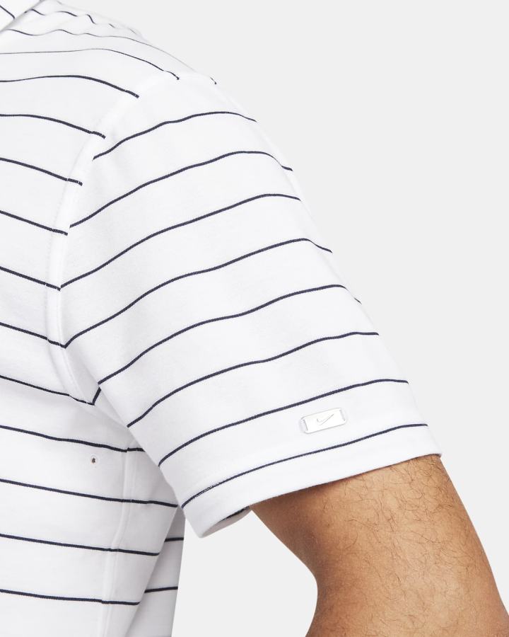 Camisa Polo Nike Dri-FIT Player A Rayas Golf Hombre Blancas Plateadas | JZYCX-5048