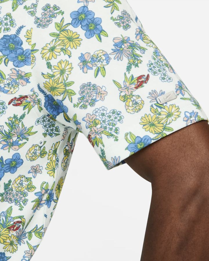 Camisa Polo Nike Dri-FIT Player Floral Golf Hombre Verde Plateadas | JYDPS-6820