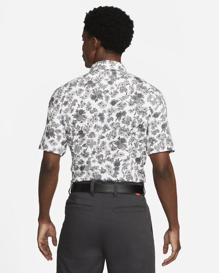 Camisa Polo Nike Dri-FIT Player Floral Golf Hombre Blancas Plateadas | SOBZP-3129