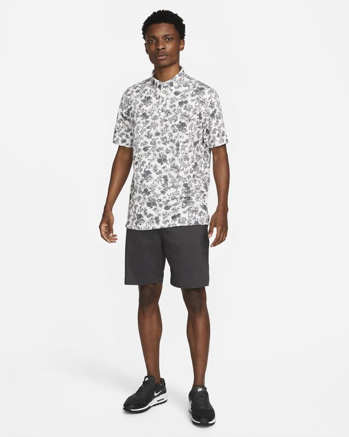 Camisa Polo Nike Dri-FIT Player Floral Golf Hombre Blancas Plateadas | SOBZP-3129