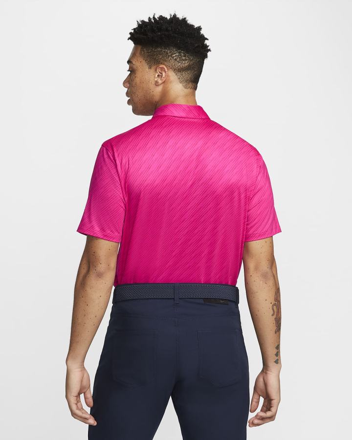 Camisa Polo Nike Dri-FIT Vapor A Rayas Golf Hombre Rosas Negras | GJEAQ-2395