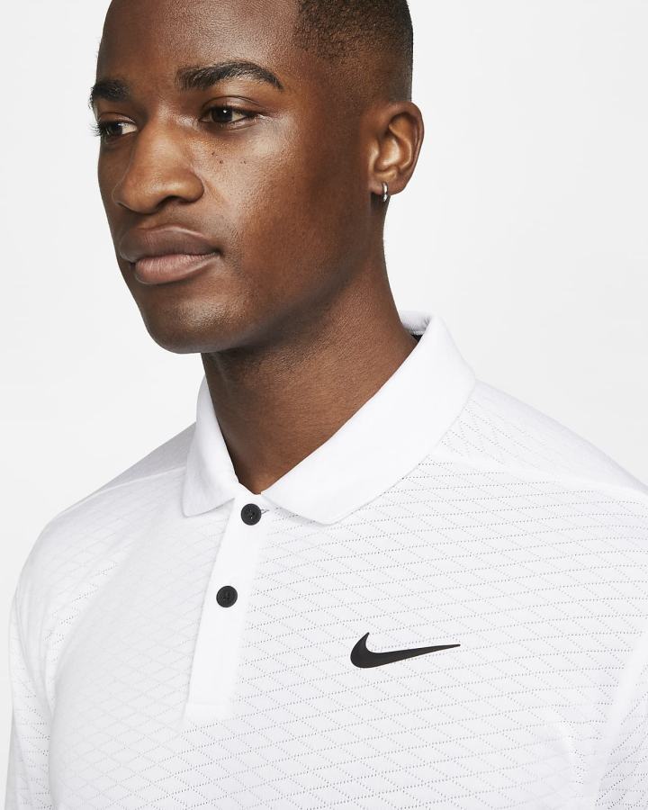 Camisa Polo Nike Dri-FIT Vapor Golf Hombre Blancas Negras | XANWS-1784