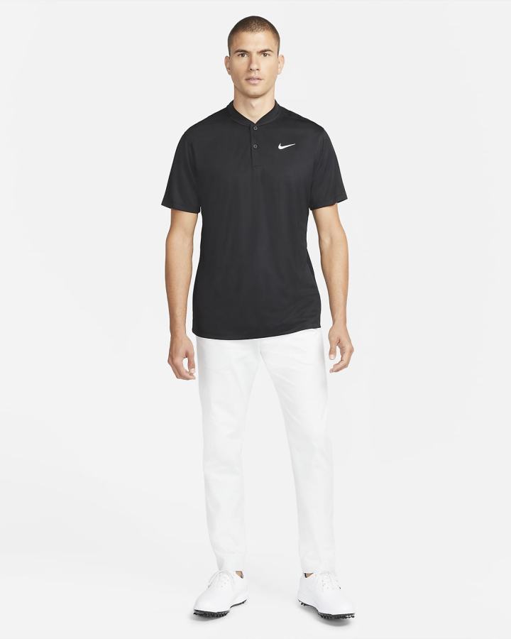 Camisa Polo Nike Dri-FIT Victory Golf Hombre Negras Blancas | ASLGC-4659