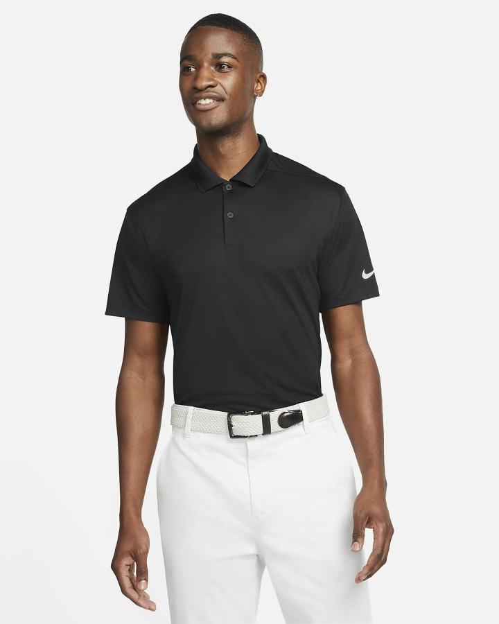 Camisa Polo Nike Dri-FIT Victory Golf Hombre Negras Blancas | VGPXJ-5480