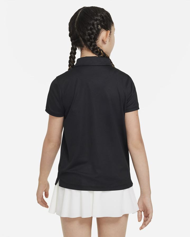 Camisa Polo Nike Dri-FIT Victory Kids Golf Niña Negras Blancas | CURQJ-0597