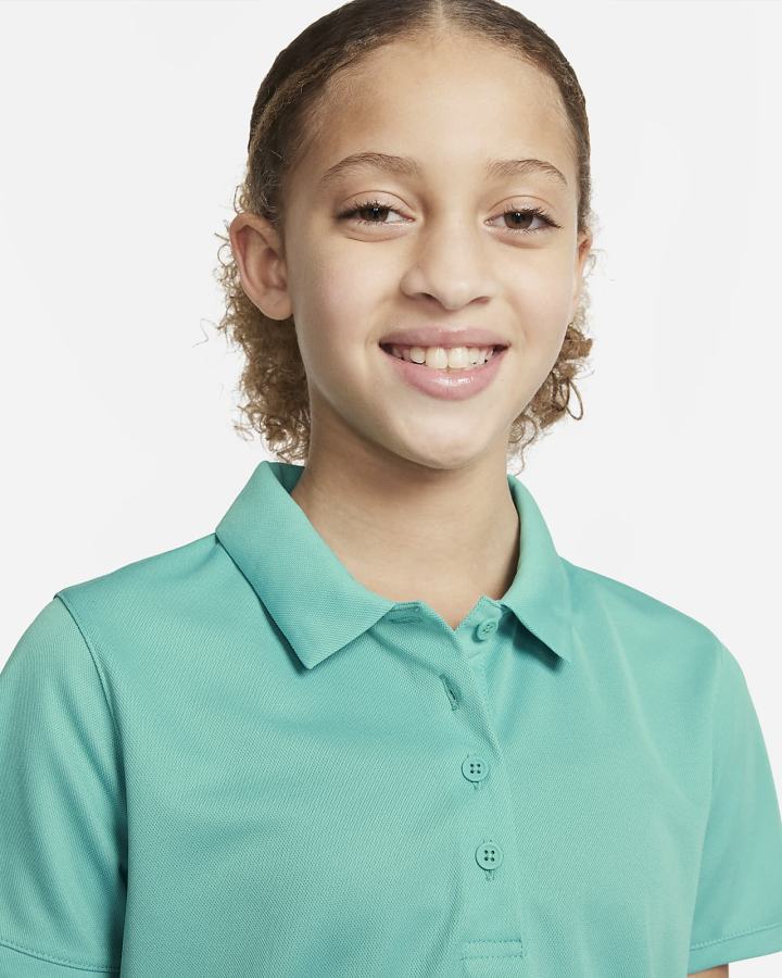 Camisa Polo Nike Dri-FIT Victory Kids Golf Niña Turquesa Blancas | PQTAN-7829