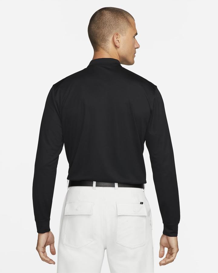 Camisa Polo Nike Dri-FIT Victory Long-Sleeve Golf Hombre Negras Blancas | HBXCD-5316