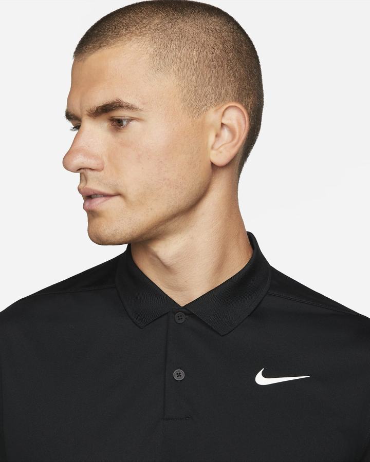 Camisa Polo Nike Dri-FIT Victory Long-Sleeve Golf Hombre Negras Blancas | HBXCD-5316