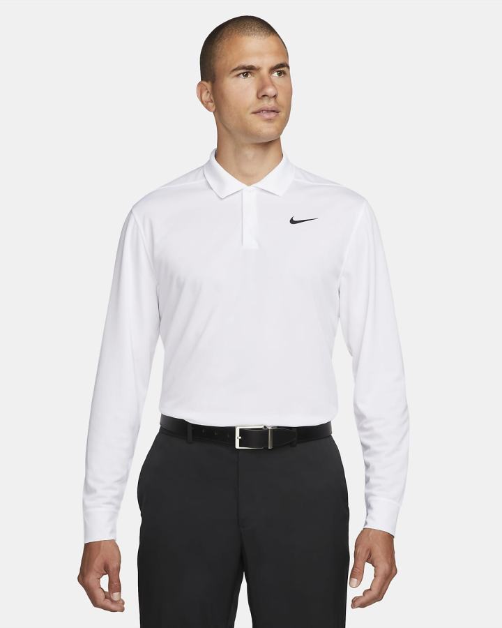 Camisa Polo Nike Dri-FIT Victory Long-Sleeve Golf Hombre Blancas Negras | KOEVN-4635