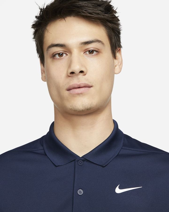 Camisa Polo Nike Dri-FIT Victory Long-Sleeve Golf Hombre Azul Marino Blancas | QWBSO-2861
