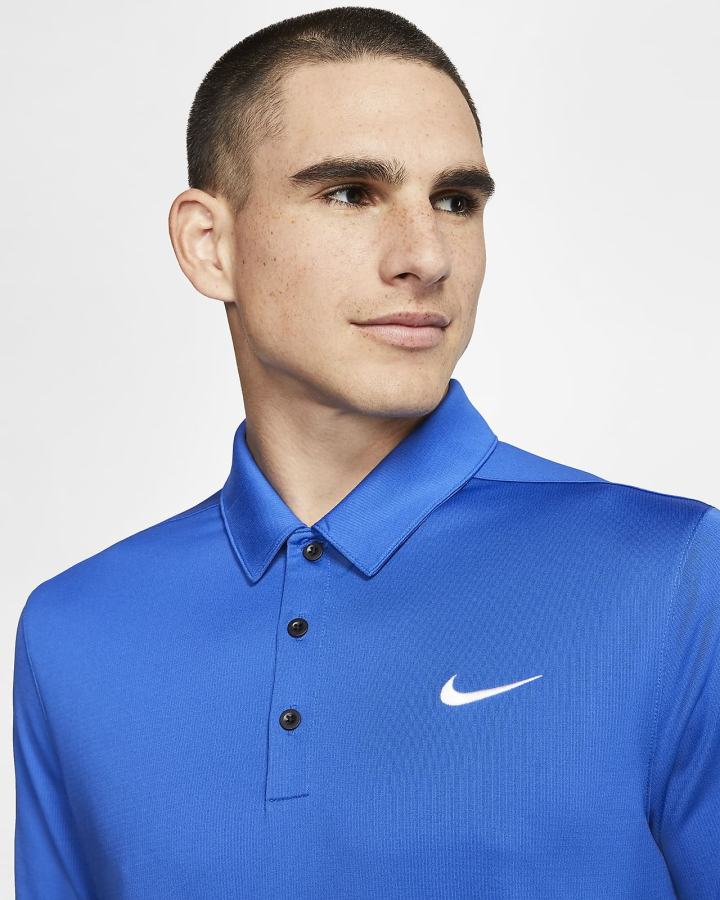 Camisa Polo Nike Football Hombre Azul Real Negras Blancas | RYISH-4210