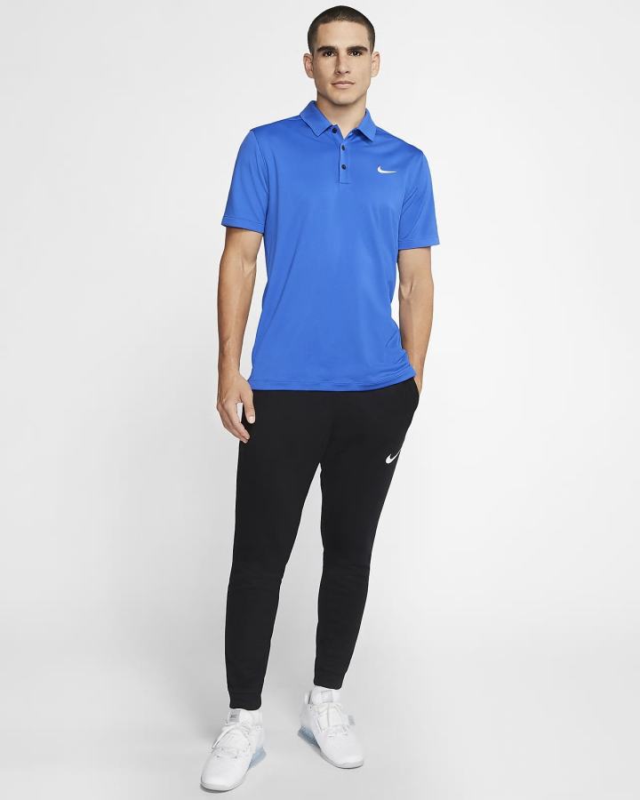 Camisa Polo Nike Football Hombre Azul Real Negras Blancas | RYISH-4210