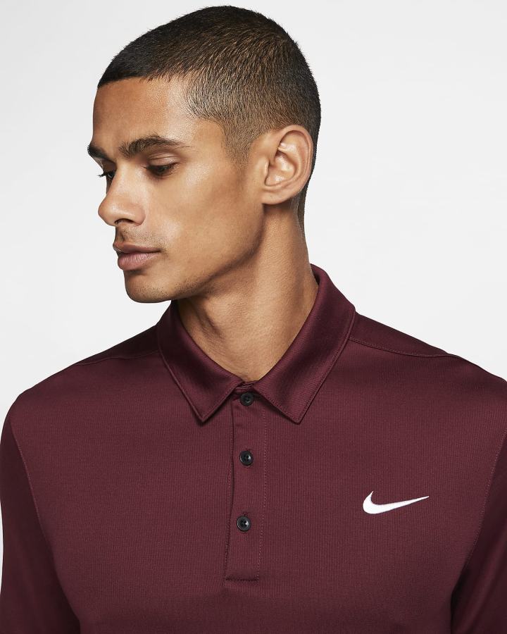 Camisa Polo Nike Football Hombre Burdeos Negras Blancas | TWURZ-1829
