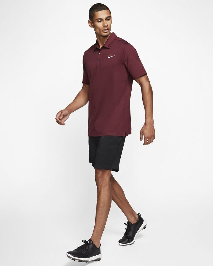 Camisa Polo Nike Football Hombre Burdeos Negras Blancas | TWURZ-1829