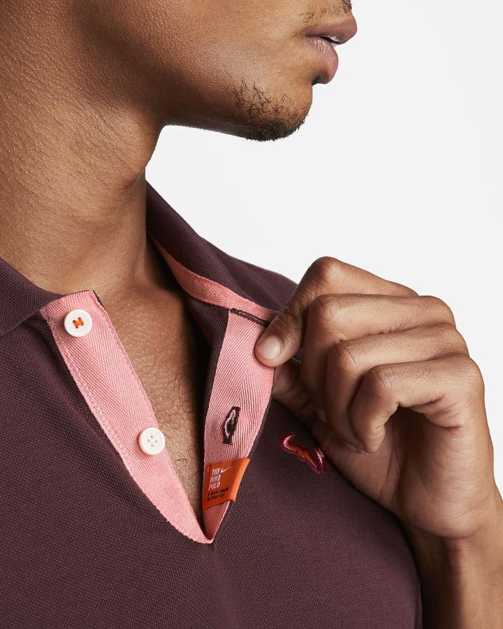 Camisa Polo Nike Rafa Slim-Fit Hombre Burdeos Rosas | ORCYX-0362