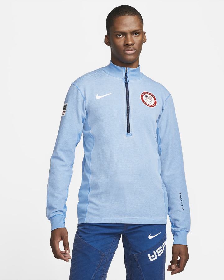 Camisas Nike ACG Dri-FIT ADV Long-Sleeve 1/2-Zip Top Hombre Azules Blancas | QMKXV-5810