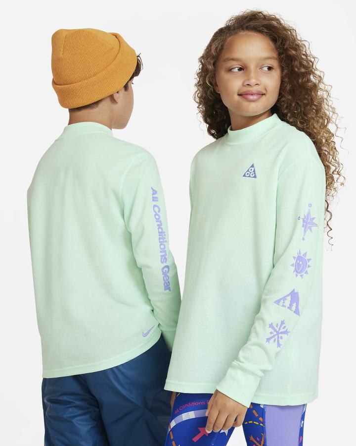 Camisas Nike ACG Dri-FIT Kids Long-Sleeve Top Niña Verde Menta | ULNXP-4237