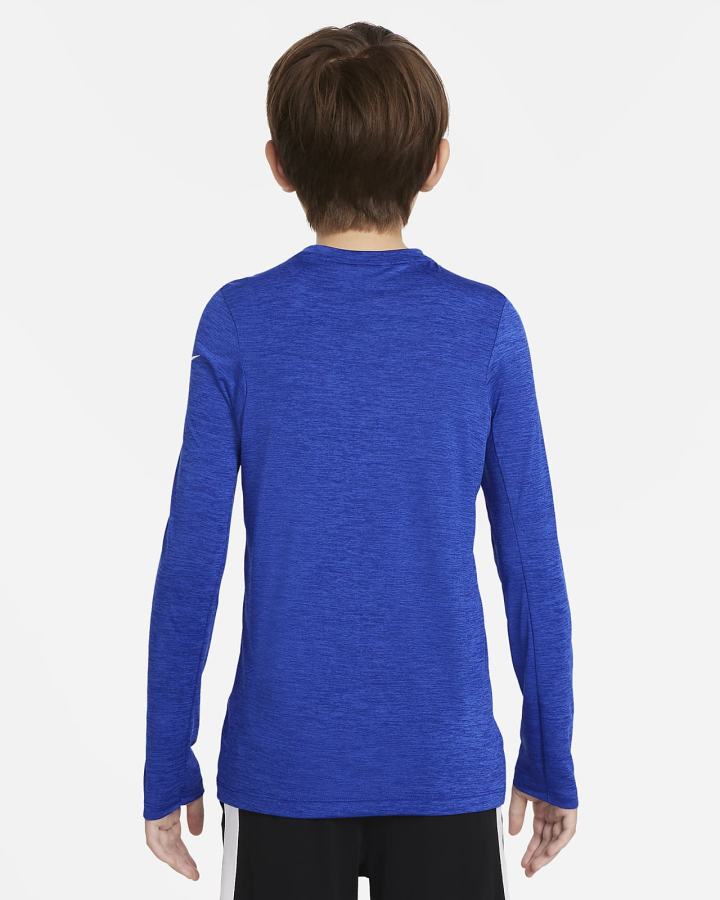 Camisas Nike Dri-FIT Kids Long-Sleeve Training Top Niño Azul Real Azul Real Oscuro Azules Blancas | CSBNW-5890