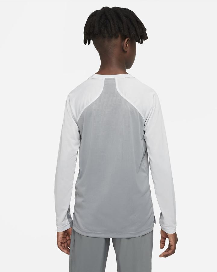 Camisas Nike Dri-FIT Kids Long-Sleeve Training Top Niño Gris Verde | KZPWL-6897