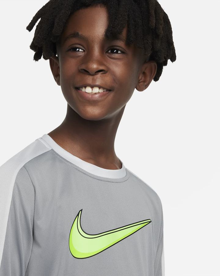 Camisas Nike Dri-FIT Kids Long-Sleeve Training Top Niño Gris Verde | KZPWL-6897