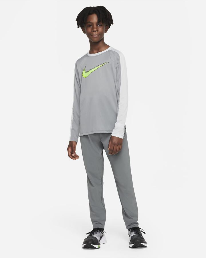 Camisas Nike Dri-FIT Kids Long-Sleeve Training Top Niño Gris Verde | KZPWL-6897