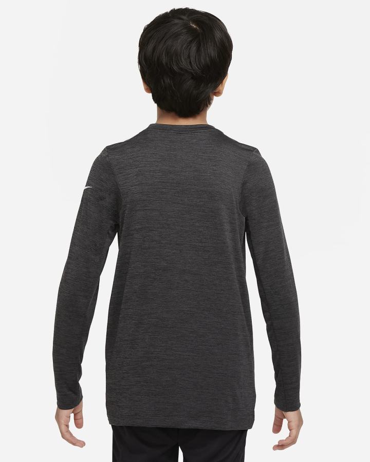 Camisas Nike Dri-FIT Kids Long-Sleeve Training Top Niño Negras Gris Oscuro Blancas | UGYMW-8961