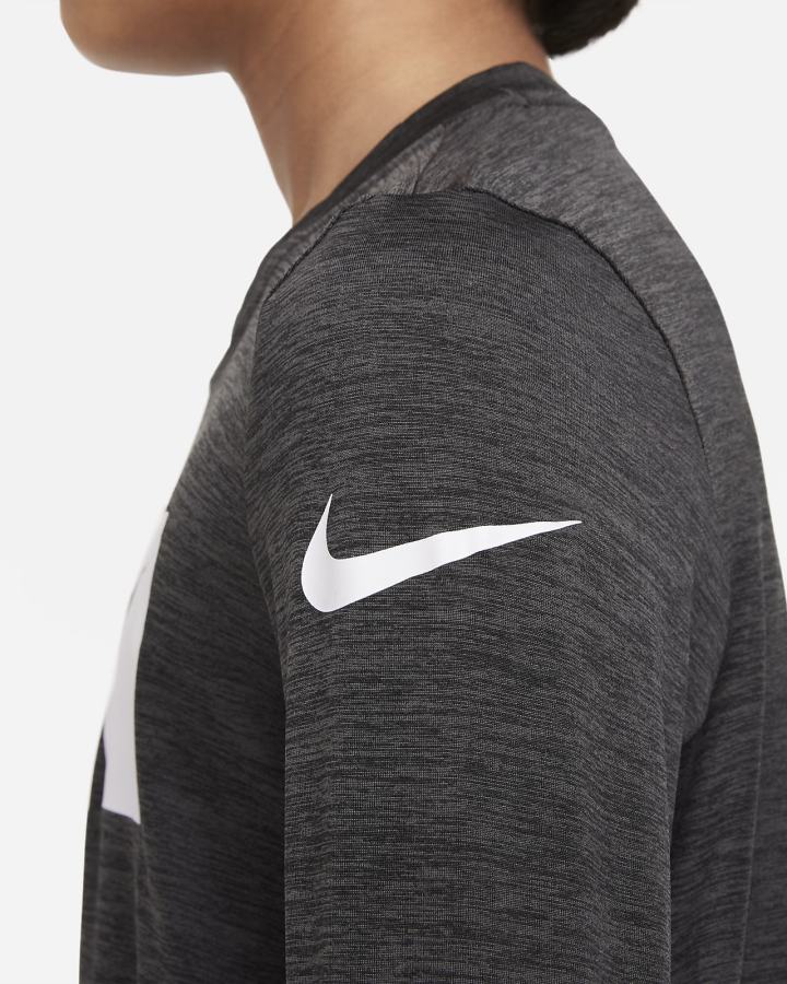 Camisas Nike Dri-FIT Kids Long-Sleeve Training Top Niño Negras Gris Oscuro Blancas | UGYMW-8961