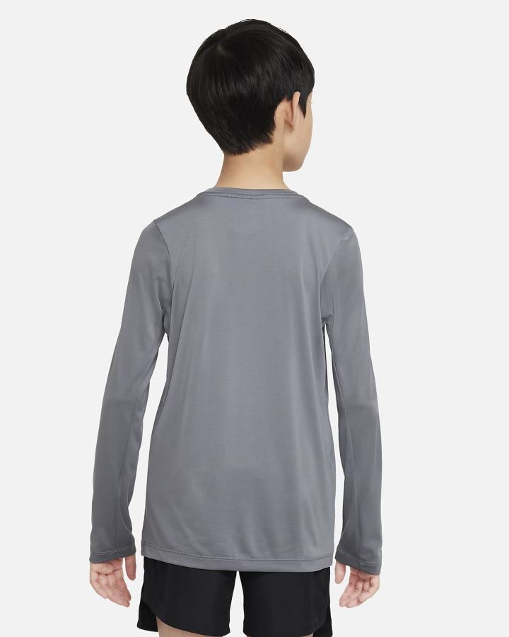 Camisas Nike Dri-FIT Kids Long-Sleeve Training Top Niño Gris Negras | XKOGY-0793