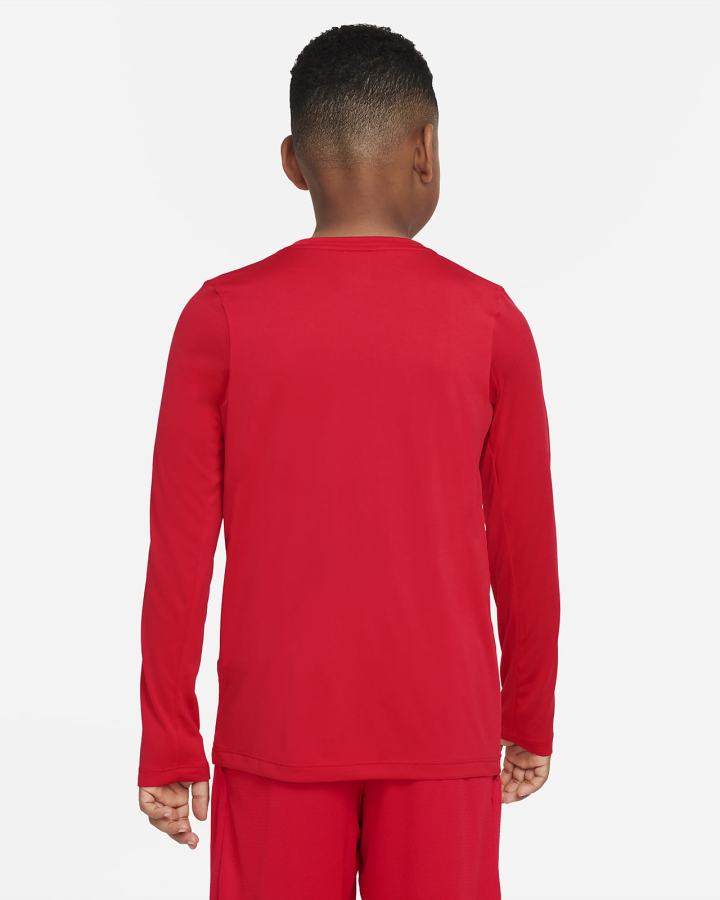 Camisas Nike Dri-FIT Kids Long-Sleeve Training Top Niño Rojas Blancas | XQDMH-5498