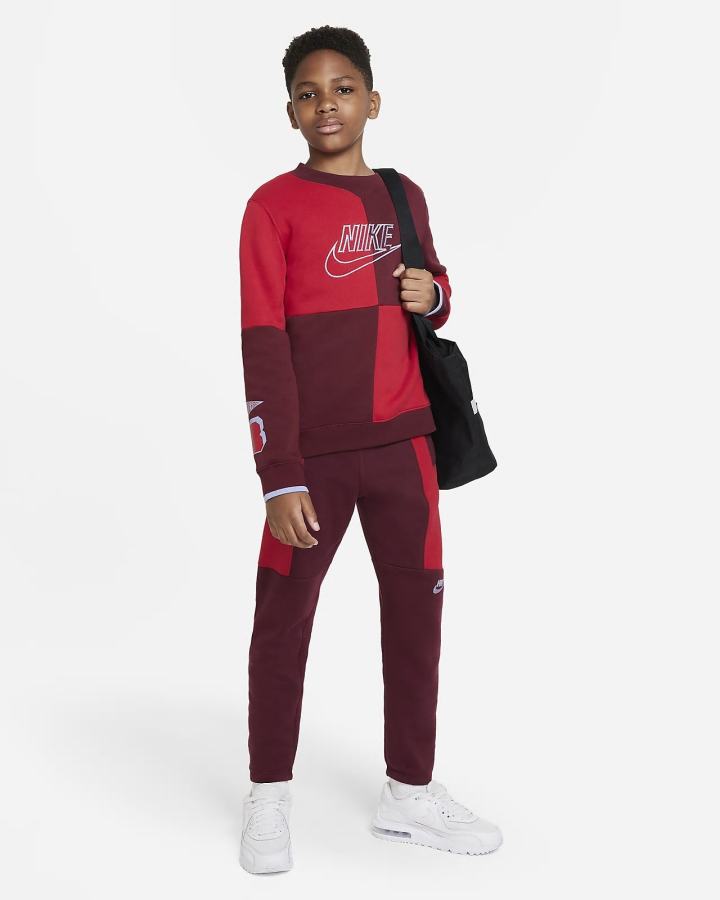 Camisas Nike Dri-FIT Kids Long-Sleeve Training Top Niño Rojas Blancas | XQDMH-5498
