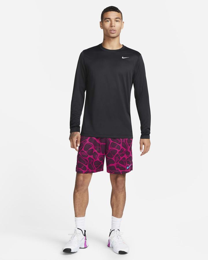 Camisas Nike Dri-FIT Legend Long-Sleeve Fitness Top Hombre Negras Plateadas | KMUGN-9673