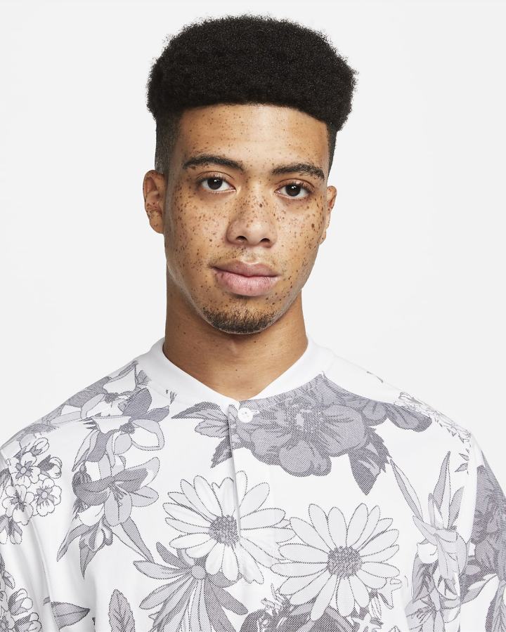 Camisas Nike Dri-FIT Long-Sleeve Floral Golf Top Hombre Blancas Gris Oscuro | XKIBV-3189