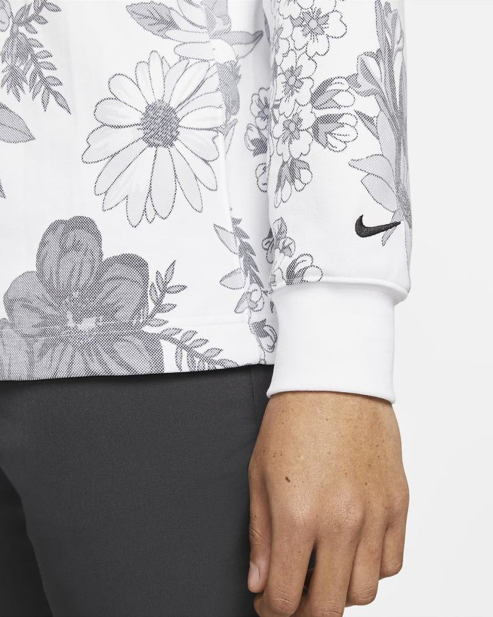 Camisas Nike Dri-FIT Long-Sleeve Floral Golf Top Hombre Blancas Gris Oscuro | XKIBV-3189