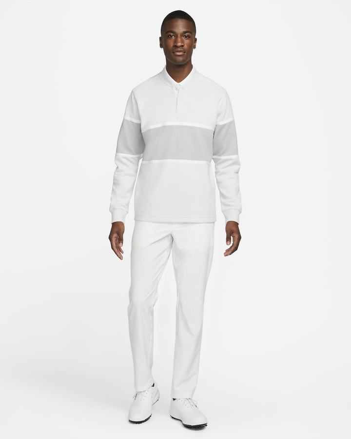 Camisas Nike Dri-FIT Long-Sleeve Golf Top Hombre Gris Claro Blancas | FUAVT-3042
