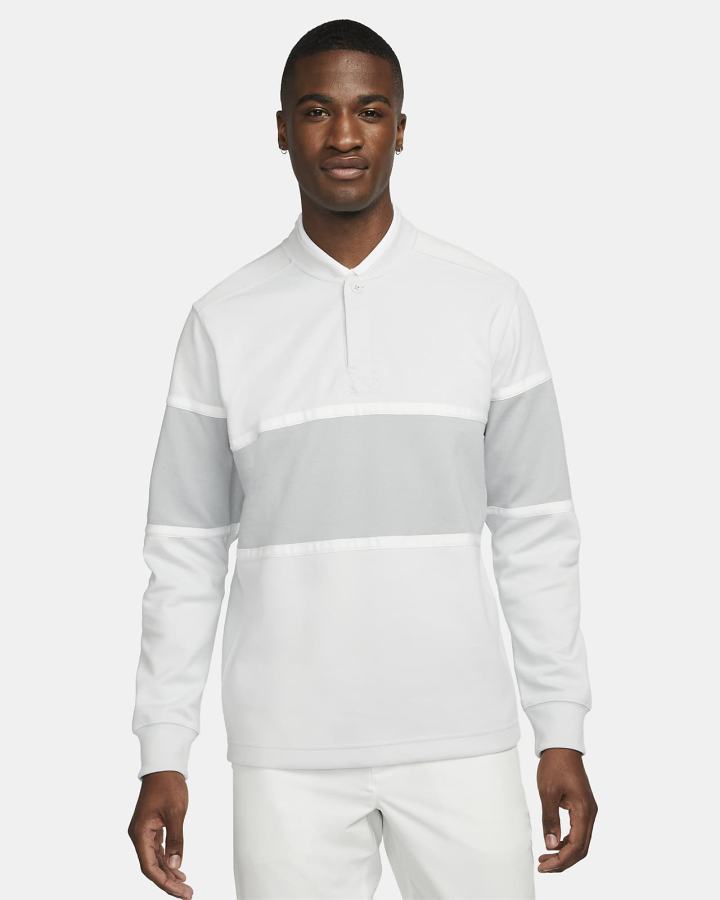 Camisas Nike Dri-FIT Long-Sleeve Golf Top Hombre Gris Claro Blancas | FUAVT-3042