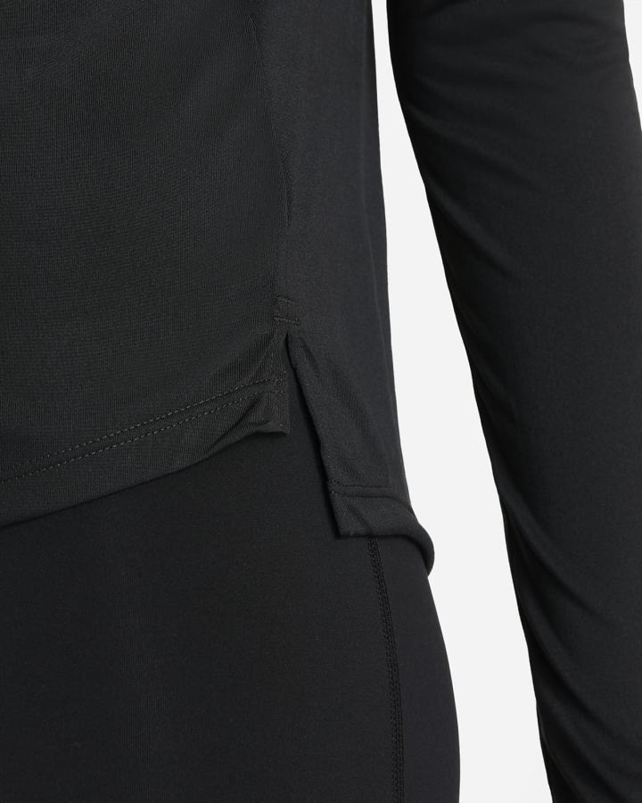 Camisas Nike Dri-FIT One Standard Fit Long-Sleeve Top Mujer Negras Blancas | MEOWF-0584