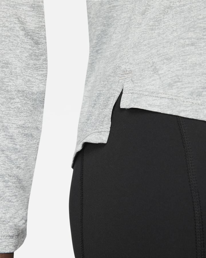 Camisas Nike Dri-FIT One Standard Fit Long-Sleeve Top Mujer Gris Negras | NHKXI-6472