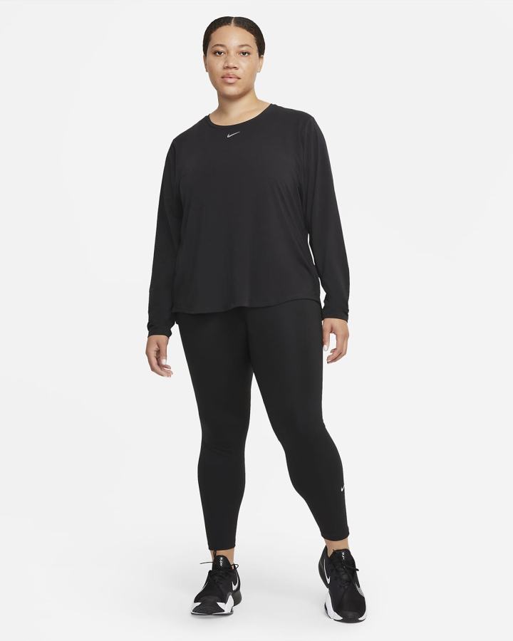 Camisas Nike Dri-FIT UV One Luxe Standard Fit Long-Sleeve Top Mujer Negras | ADJGO-9524