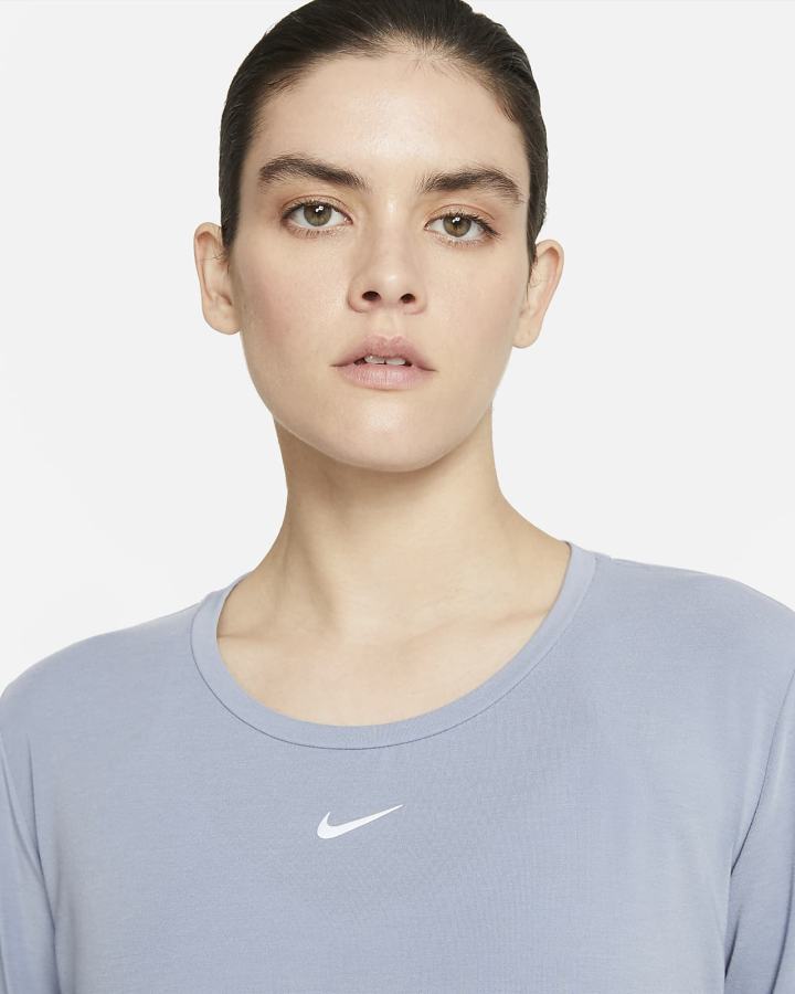 Camisas Nike Dri-FIT UV One Luxe Standard Fit Long-Sleeve Top Mujer Azules | AZPDE-7126