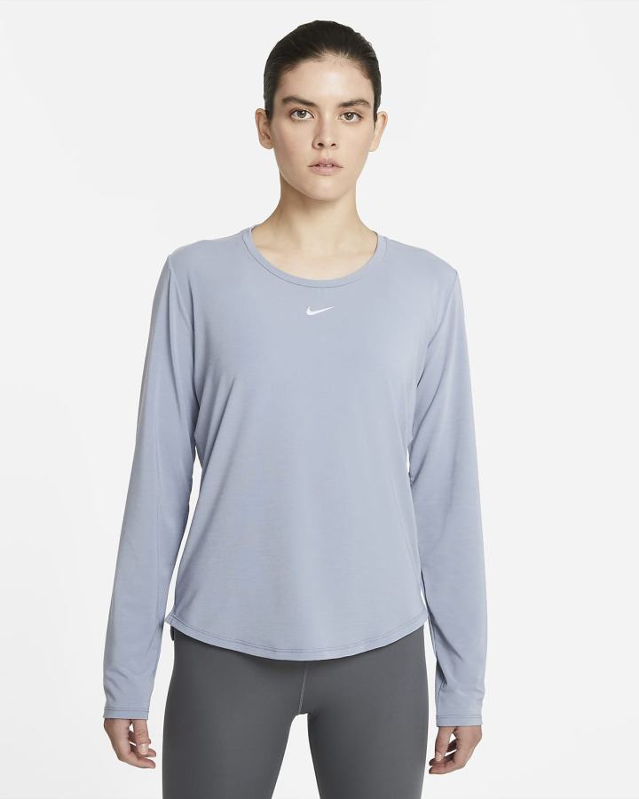 Camisas Nike Dri-FIT UV One Luxe Standard Fit Long-Sleeve Top Mujer Azules | AZPDE-7126