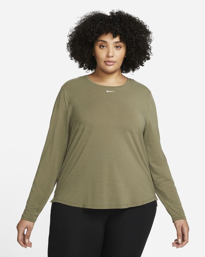 Camisas Nike Dri-FIT UV One Luxe Standard Fit Long-Sleeve Top Mujer Verde Oliva | DXRJB-8073