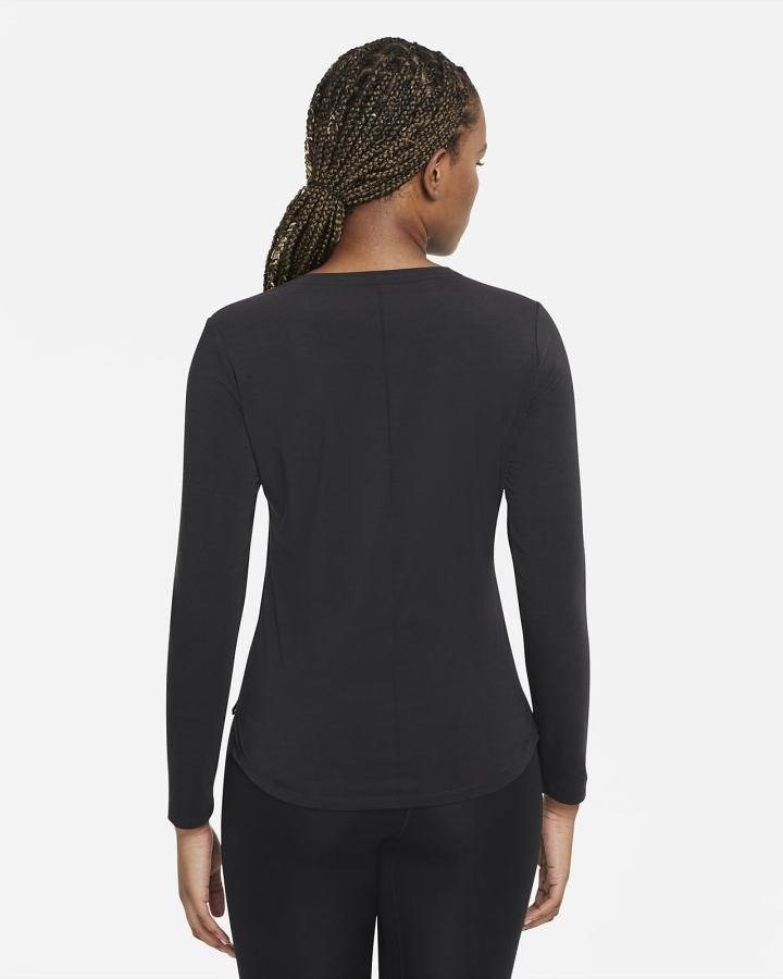 Camisas Nike Dri-FIT UV One Luxe Standard Fit Long-Sleeve Top Mujer Negras | FWLNG-6347