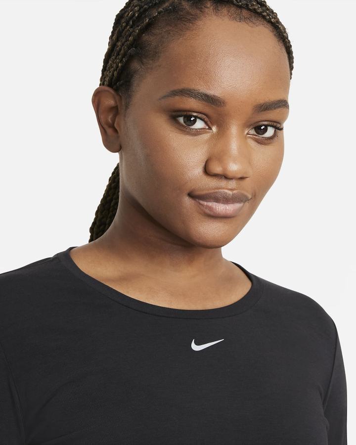 Camisas Nike Dri-FIT UV One Luxe Standard Fit Long-Sleeve Top Mujer Negras | FWLNG-6347