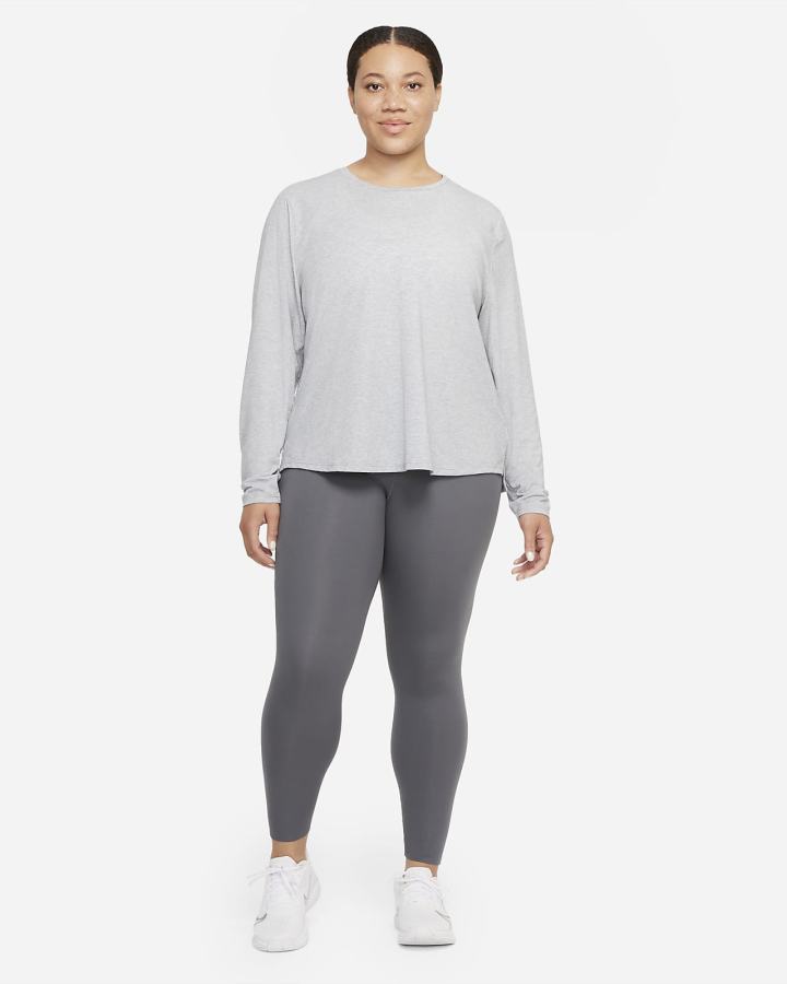 Camisas Nike Dri-FIT UV One Luxe Standard Fit Long-Sleeve Top Mujer Gris | HTJXD-5340