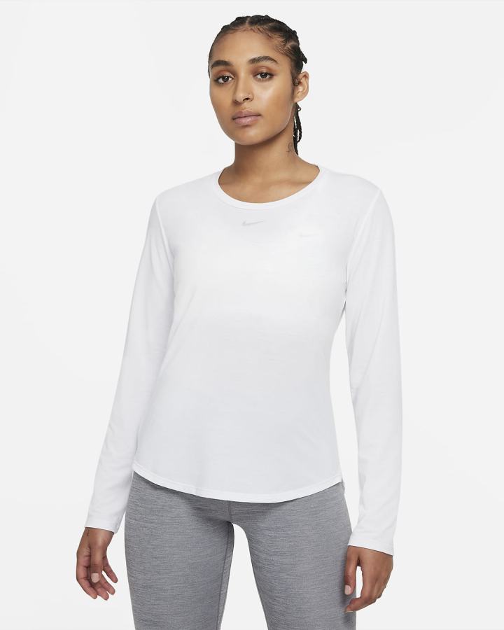 Camisas Nike Dri-FIT UV One Luxe Standard Fit Long-Sleeve Top Mujer Blancas | MSBCD-1740