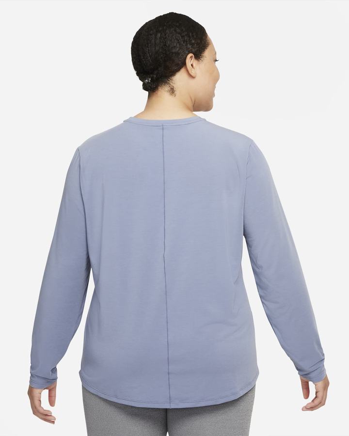 Camisas Nike Dri-FIT UV One Luxe Standard Fit Long-Sleeve Top Mujer Azules | VGEWZ-3475