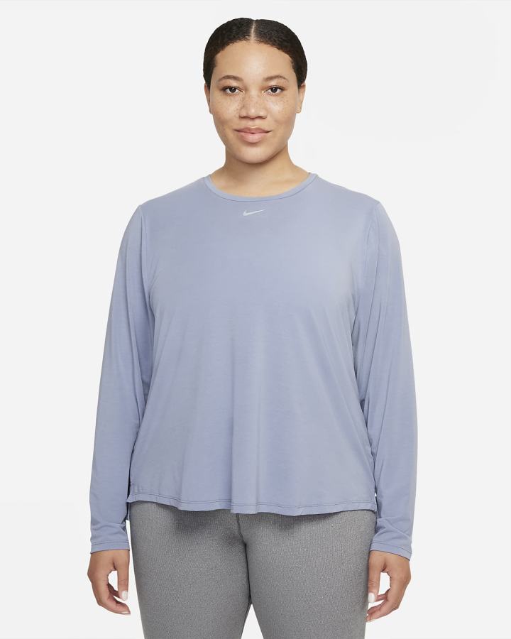 Camisas Nike Dri-FIT UV One Luxe Standard Fit Long-Sleeve Top Mujer Azules | VGEWZ-3475