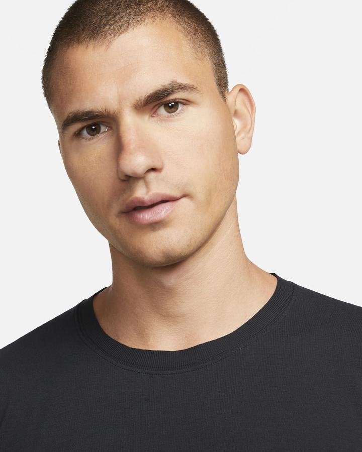 Camisas Nike Dri-FIT Yoga Long-Sleeve Top Hombre Negras Gris | DAKHZ-6439