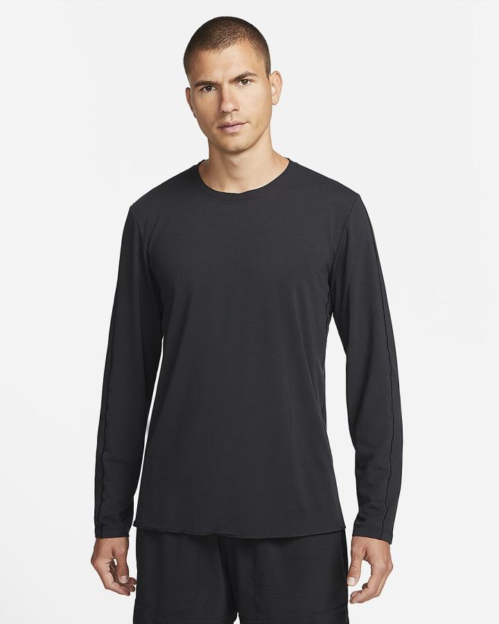 Camisas Nike Dri-FIT Yoga Long-Sleeve Top Hombre Negras Gris | DAKHZ-6439