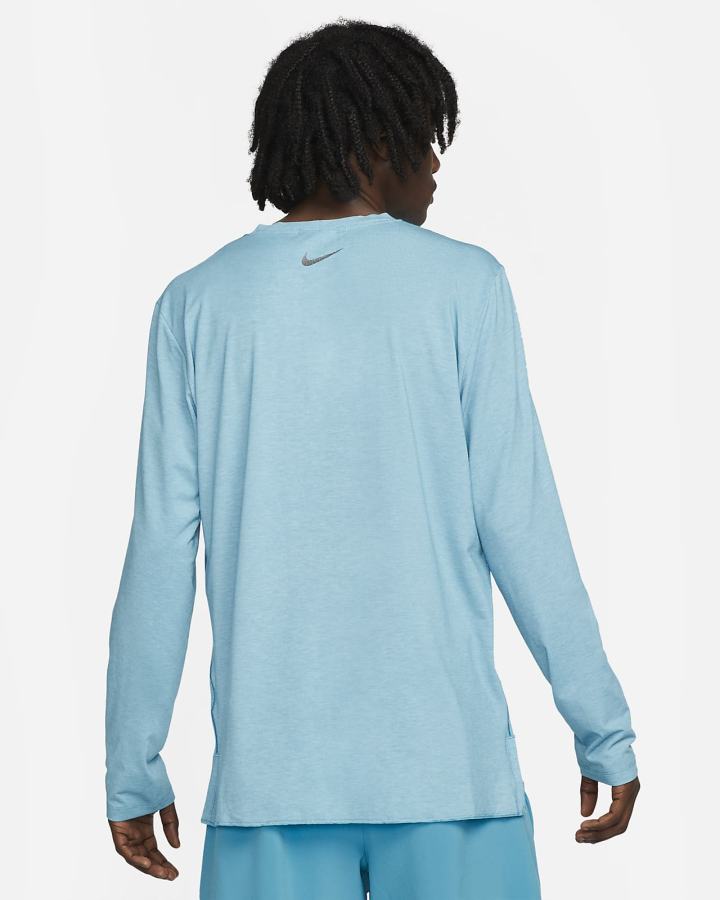 Camisas Nike Dri-FIT Yoga Long-Sleeve Top Hombre Azules Gris | QHJIM-6850